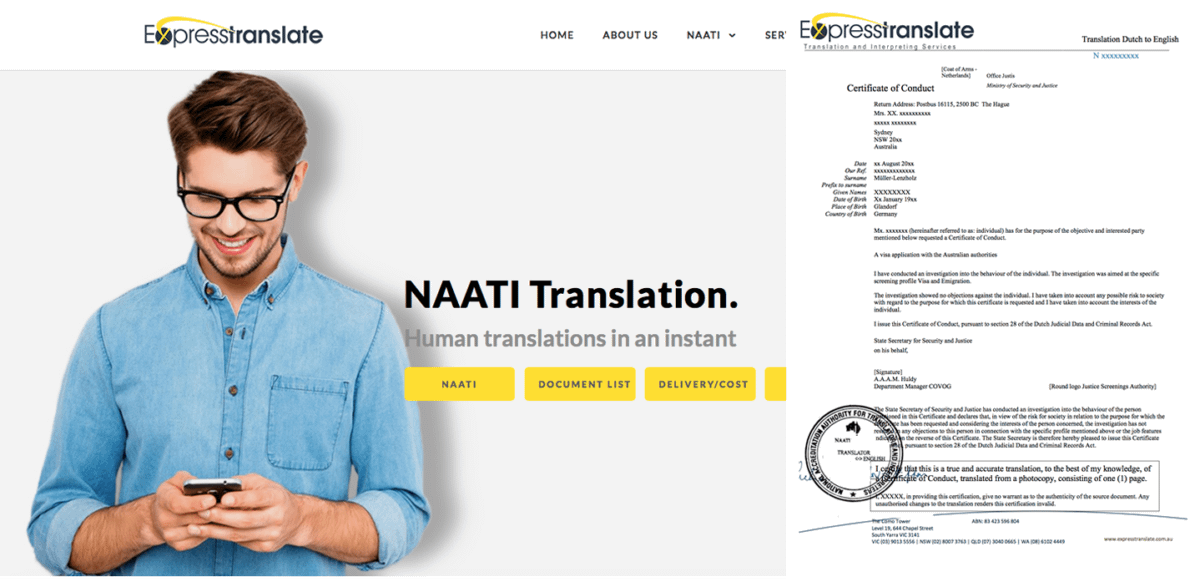 translation for your visa application